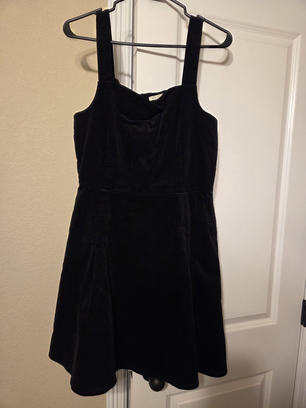 Black Velvet Sleeveless A-Line Dress